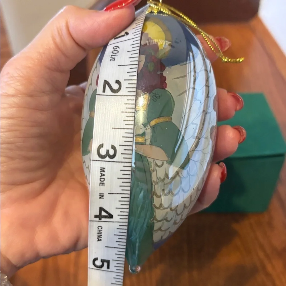 Li Bien hand painted mouth blown Angel Ornament 5” unique keepsake Chinese ART